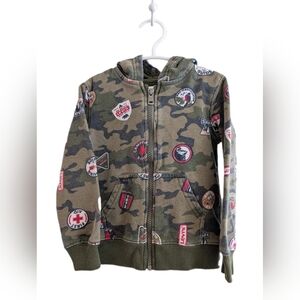 Levi's Kids Green Camouflage Hoodie with Branded First Aid Lookalike Patches